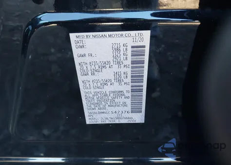 2020 Infiniti Qx60 Signature Edition Awd from USA, damaged, VIN 5N1DL0MMXLC547376